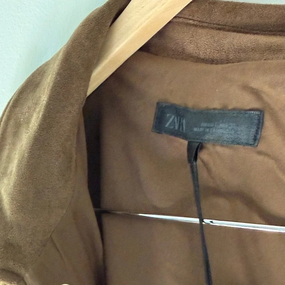 Zara Brown Suede Jacket - Picture 5 of 6